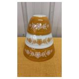 Vintage Pyrex Butterfly Gold Nesting Mixing Bowls