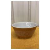 Vintage Pyrex Woodland Tan/Gold #402 Round Mixing