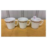 Vintage Pyrex Butterfly Gold White Milk Glass