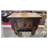 Antique Small Chinese Side Table W Drawer
