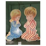 Vintage 1950s Dolly Toy Co. praying children wall