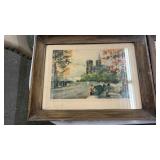 2 Colored Lithograph Prints signed Charles