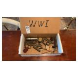 Lot of WWI Rounds, Parts for Guns, and