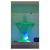 Vintage Uranium Glass Footed Candy Jar