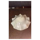 Antique milk glass smoke bell, used to protect