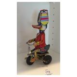 Vintage Schylling 'Duck On Bike' wind-up tin toy