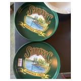 Lot of 2 Saranac Adirondack Amber beer trays