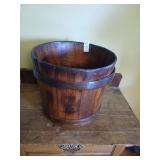 Antique wooden banded keeler