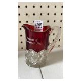 Antique Ruby Flash Glass Creamer - Souvenir of