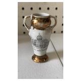 Antique Miniature Porcelain Vase - 'Court House,