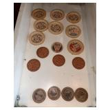 Lot of vintage paper milk caps and stainless