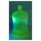 Vintage Uranium opalescent white rim & pressed
