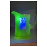 Vintage Uranium opalescent white rim & pressed