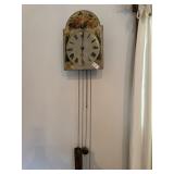 Antique wag-on-the-wall wood painted clock