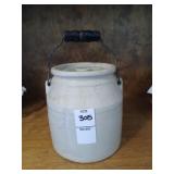 Antique handled jar crock with lid
