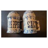 Vintage Heavy Pottery S&P Shakers spongeware