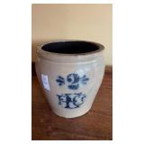 Vintage 2-Gallon Salt-Glazed Stoneware Crock with