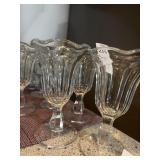 Lot of 9 large ice cream glasses