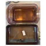 Lot of assorted glass baking dishes