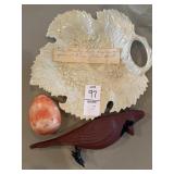 Palin Thorley Williamsburg leaf dish, cardinal