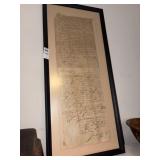 Framed handwritten document