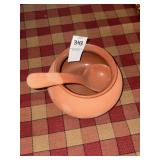 Vintage Terracota Bowl and Spoon Set