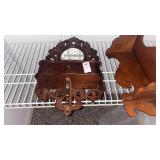 Wooden Trinket Mirror and Shelving