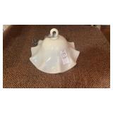 Antique milk glass smoke bell, used to protect