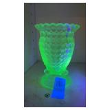Vintage Uranium Glass Fenton Art Glass Hobnail