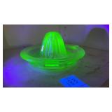 Vintage Uranium Glass Juicer