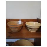 Pair of antique 5-1/2' pottery bowls as is