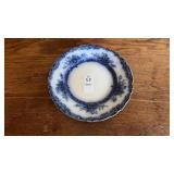 Blue and White Scalloped Flow Blue Ceramic Plate