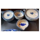 Vintage Stoneware Sponge-ware Dishes