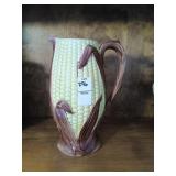 Antique Majolica corn cob pitcher 9-1/2' tall