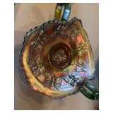 Fenton Carnival Glass 'Butterflies' bon bon dish