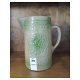 Antique McCoy? beige and green pitcher
