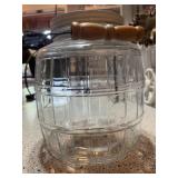 Vintage glass barrel jar