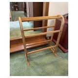 Wooden quilt or blanket rack