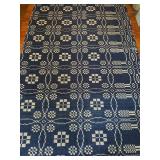 Antique woven jacquard cut (?) coverlet 72 X 34
