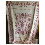 Handmade cross-stitch floral design quilt 92 X 74