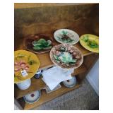 Lot of 5 antique Majolica plates