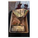 Lot of Occupied Japan Combs, Hand Fan, and More
