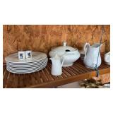 Lot of Pitchers, Creamer Cups and Plates