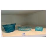 Vintage turquoise Glassware