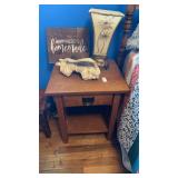 Mission Style Night Stand & decor