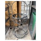 Two-tier metal plant stand