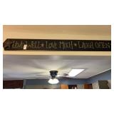 Live Well Wooden Wall Plaque approx 46 in