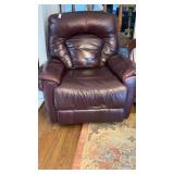 Manual Recliner, Brown Faux Leather