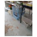 Lot of plastic drawers, buckets