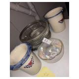 Lot of assorted dishes, dip coolers, etc